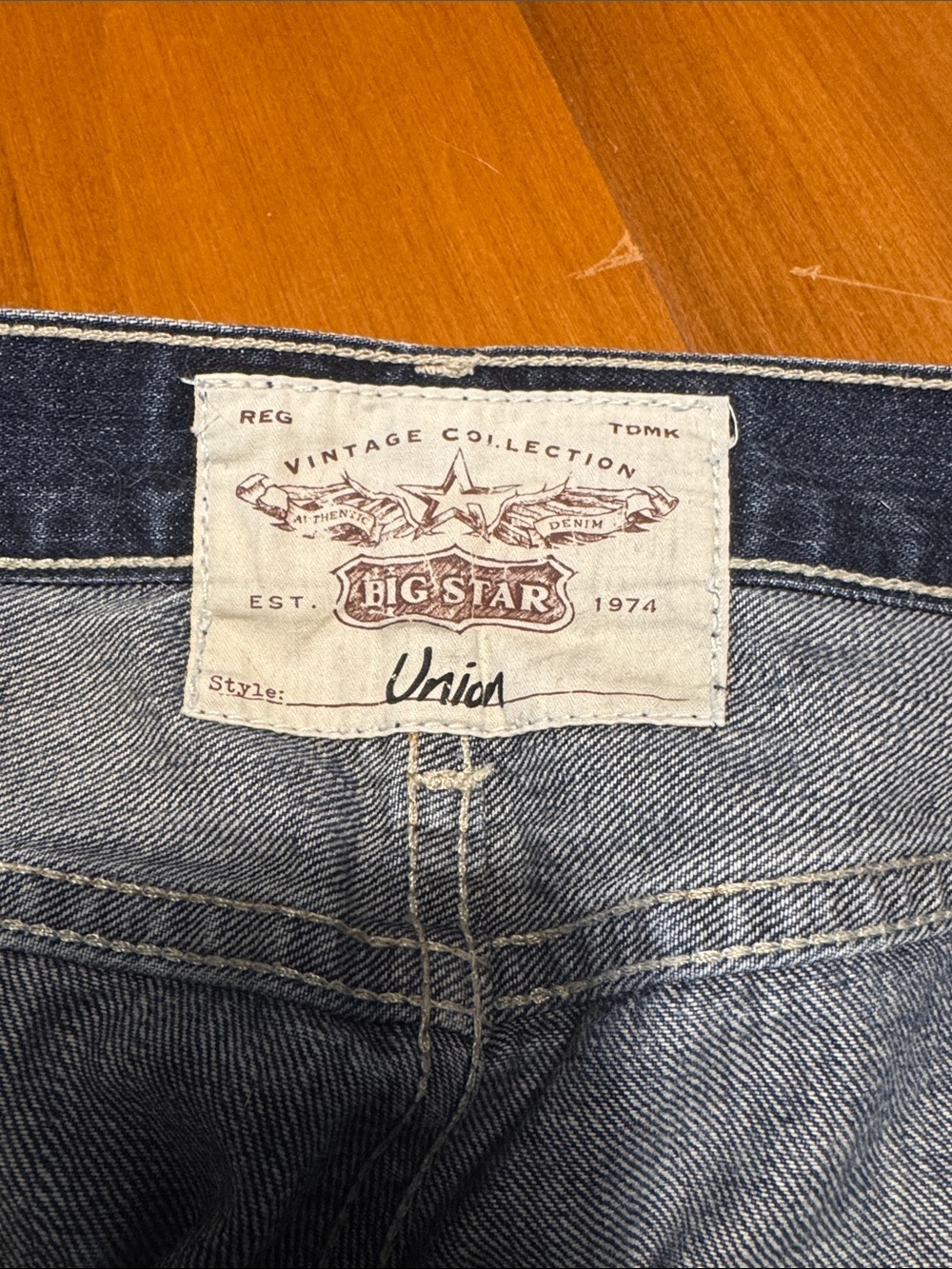 Big Star Men's Dark Blue Straight Jeans with Signature Pocket Stitch - Picture 3 of 7